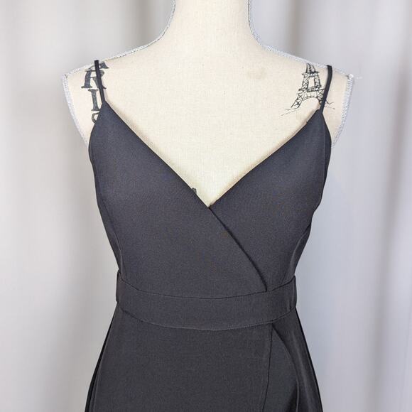 Laundry by Shelli Segal Ruffled High Low Midi Dress Gown Black Size 6 - Picture 8 of 16